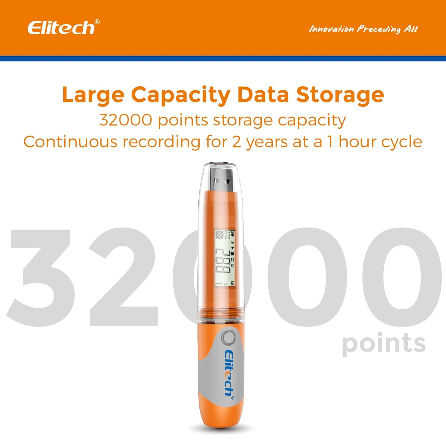 Elitech USB Temperature Data Logger Reusable Digital Recorder Medical Refrigerator Thermometer Programmable Monitor RC-51 32000 Points High Accuracy: Industrial & Scientific