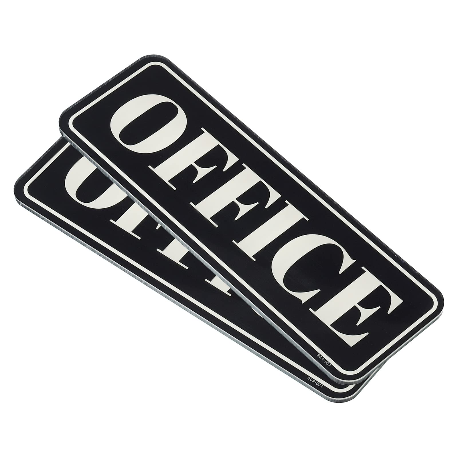 PATIKIL Office Sign, 2 Pack Acrylic 9"x3" Self Adhesive Door Sign Sticker Decor Label for Office Home Business, Black