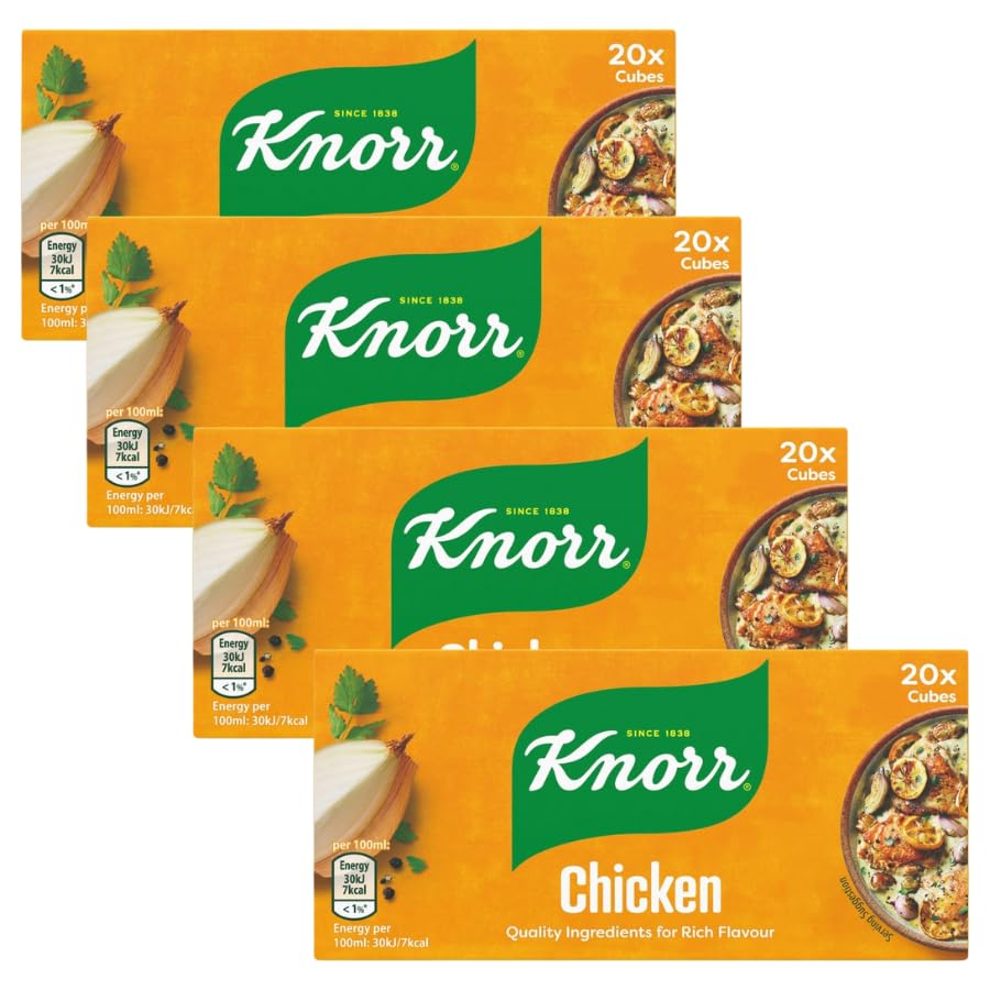 Stock Cubes & Pots Bundle with Knorr Chicken Stocks Cubes (20x10g) - 4 Pack | Chicken Stock Cubes.