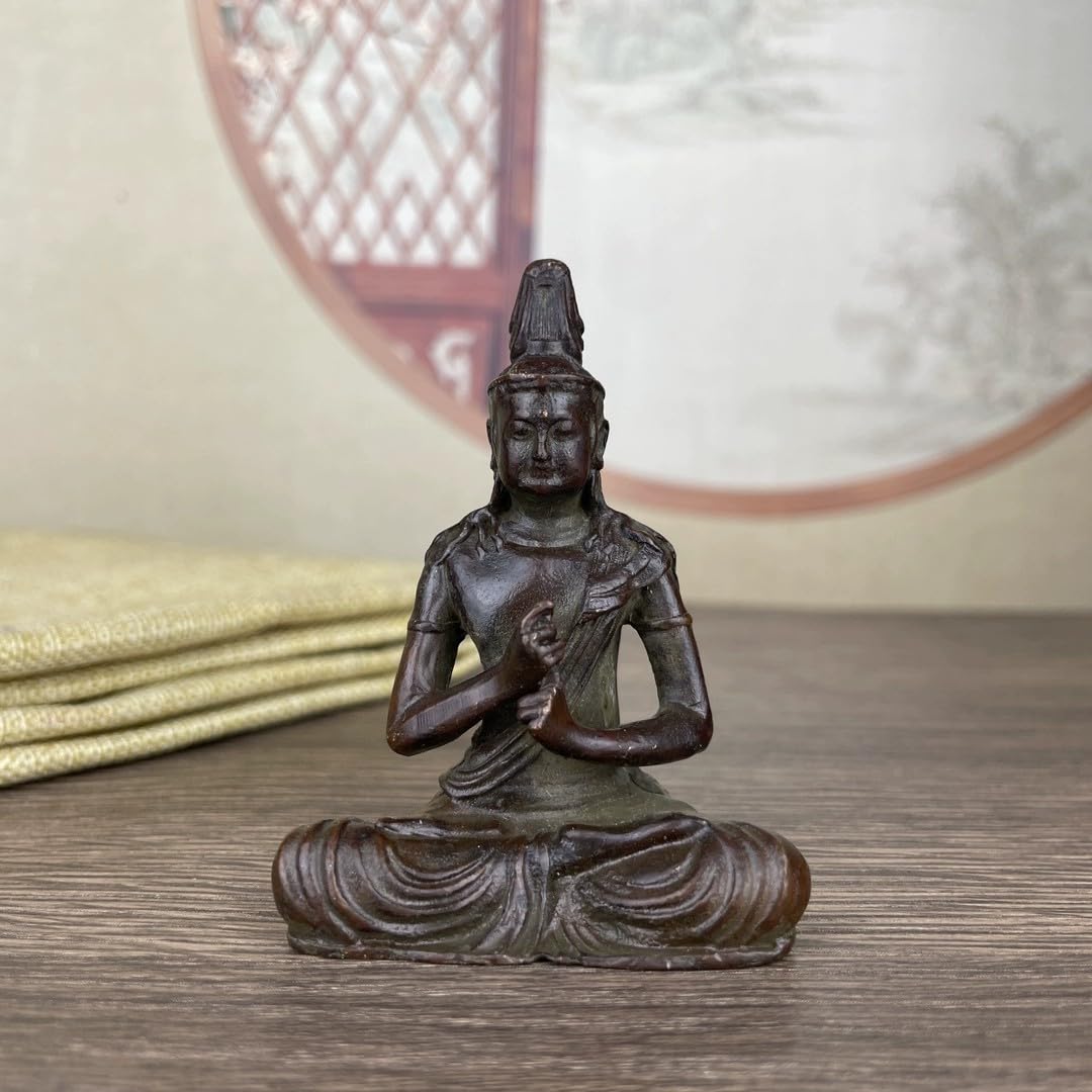 Dainichi Nyorai Brass Buddha Statue Mini 2.8in Zodiac Guardian Shingon Sect