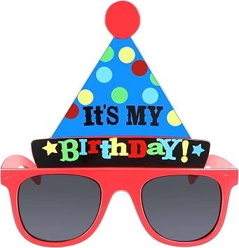 Skylety Happy Birthday Glasses Its My Birthday Sunglasses Novelty Glasses Self Photo Props for Adults PartyBirthday Hat