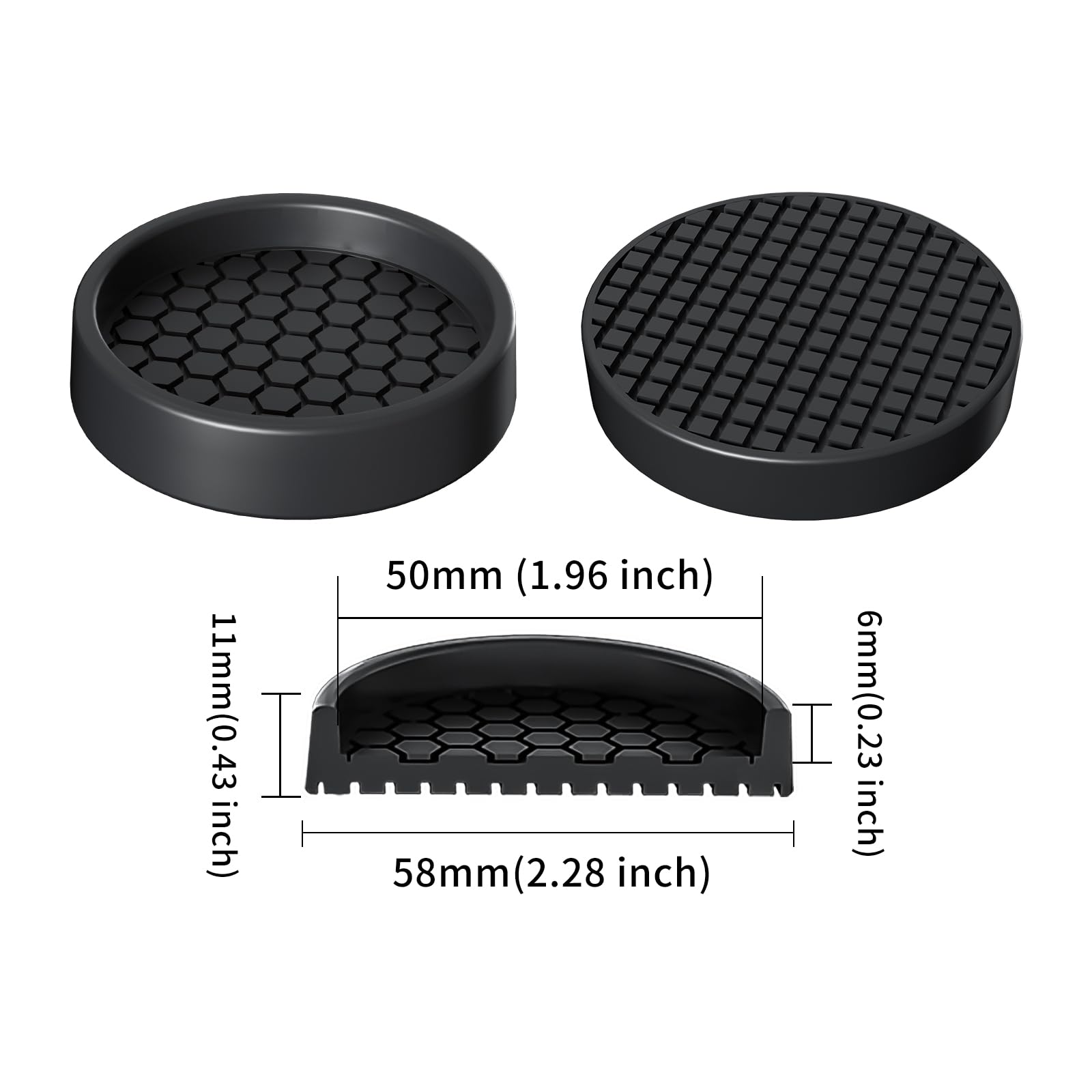 RCHYFEED Furniture Caster Cups, 4Pcs Round Furniture Coasters, 2" Furniture Castor Cups Non-Slip - Image 2