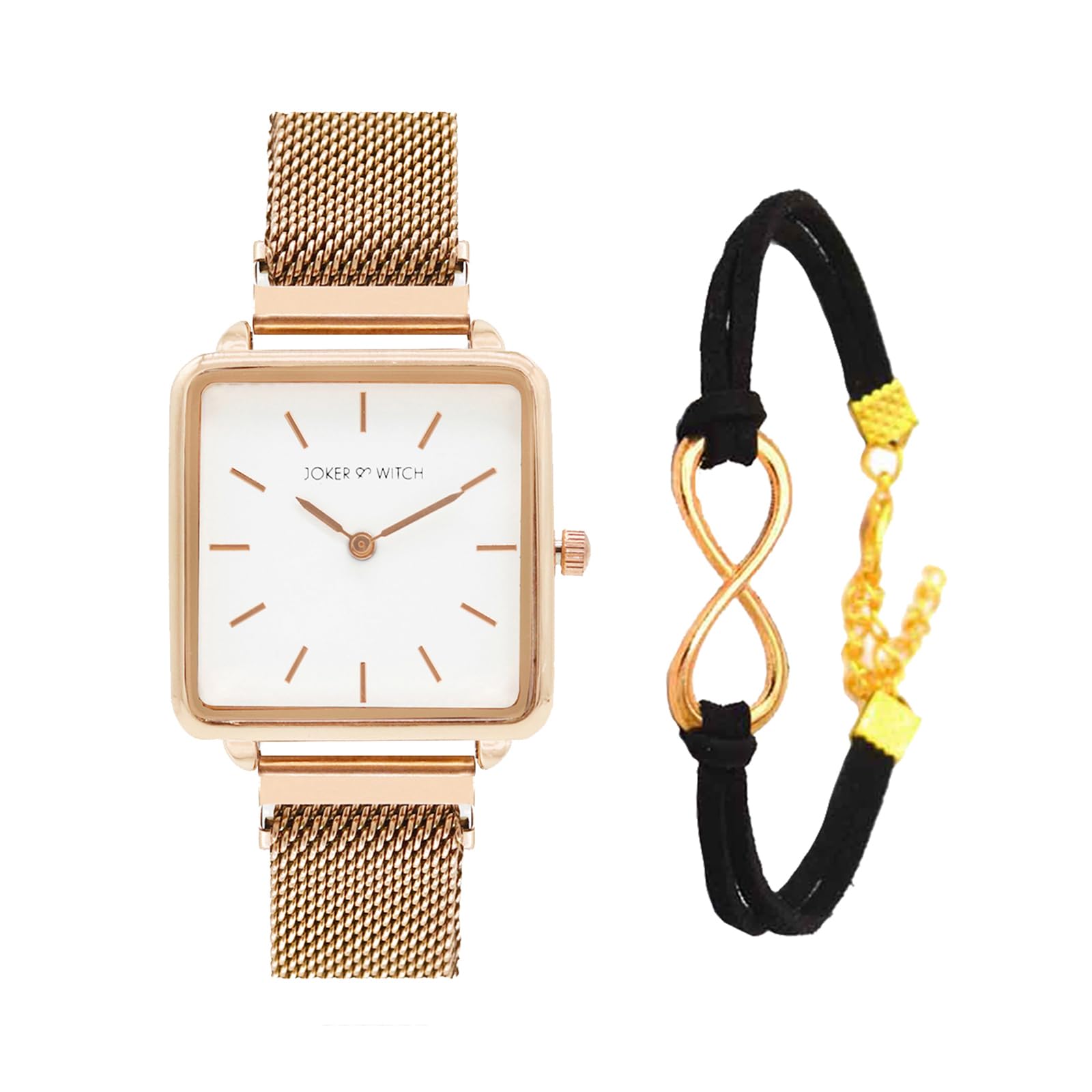 Stainless Steel Women Alina Analog Watch Bracelet Stack, Dial Color-White, Band Color-Gold-image-22