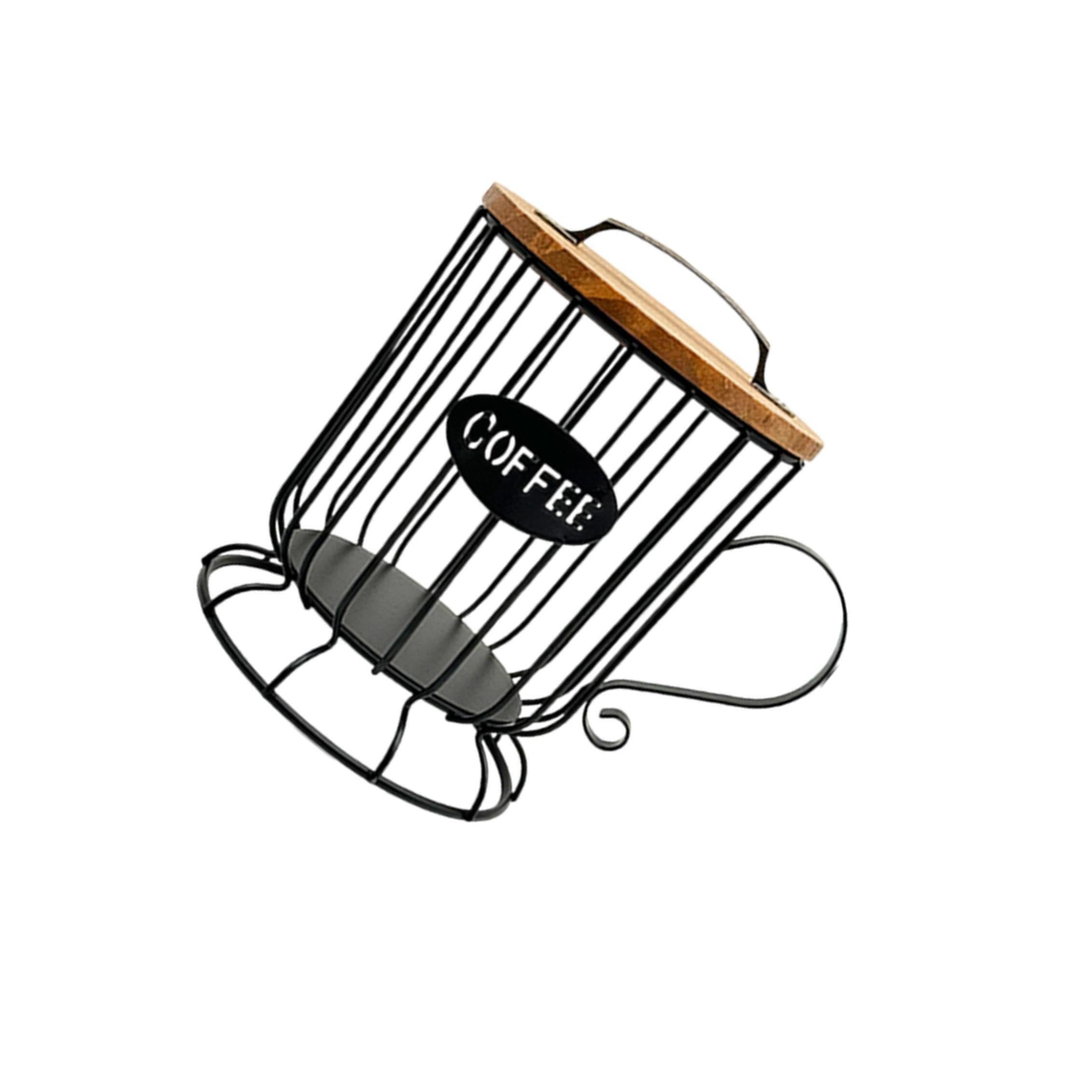 Qlecxzi Sleek Coffee Pod Holder Coffee Cage Organizer Streamlining Stations And Kitchen Spaces Pod Holder For Counter Basket Bread Kitchen Hotel Countertop