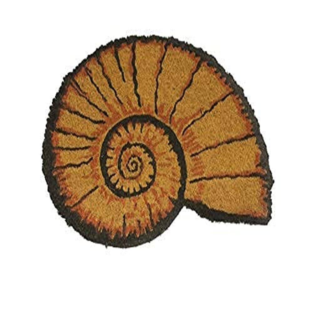 Onlymat Natural Coir Doormat, Hand-Crafted Snail Shape Floor mat with Anti-Slip Back for Indoor, Outdoor, Patio, Home, and Office Weatherproof, Large, and Thick Entryway Decor, Brown (56 x 56cm)
