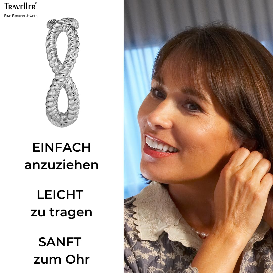 Traveller Ohrclip Creolen - Damen - Silberfarben - 24 x 8 mm - Platiniert - 157733