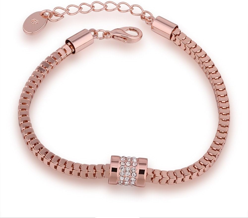 Women'S Jewerly Rose Gold Geometric Bracelet 18K Gold Plated Classic Bracelet with Cubic Zircon Crystal Jewelry for Women
