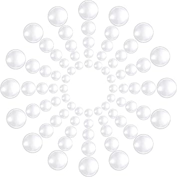 Cunhill 100 Pieces Round Glass Cabochon Transparent Flat Back Glass Dome Decorative Crafting Clear Dome Flat Glass Bead Cabochon Tile Crafts for DIY Jewelry Making 10mm,12mm, 16mm, 20mm,25mm