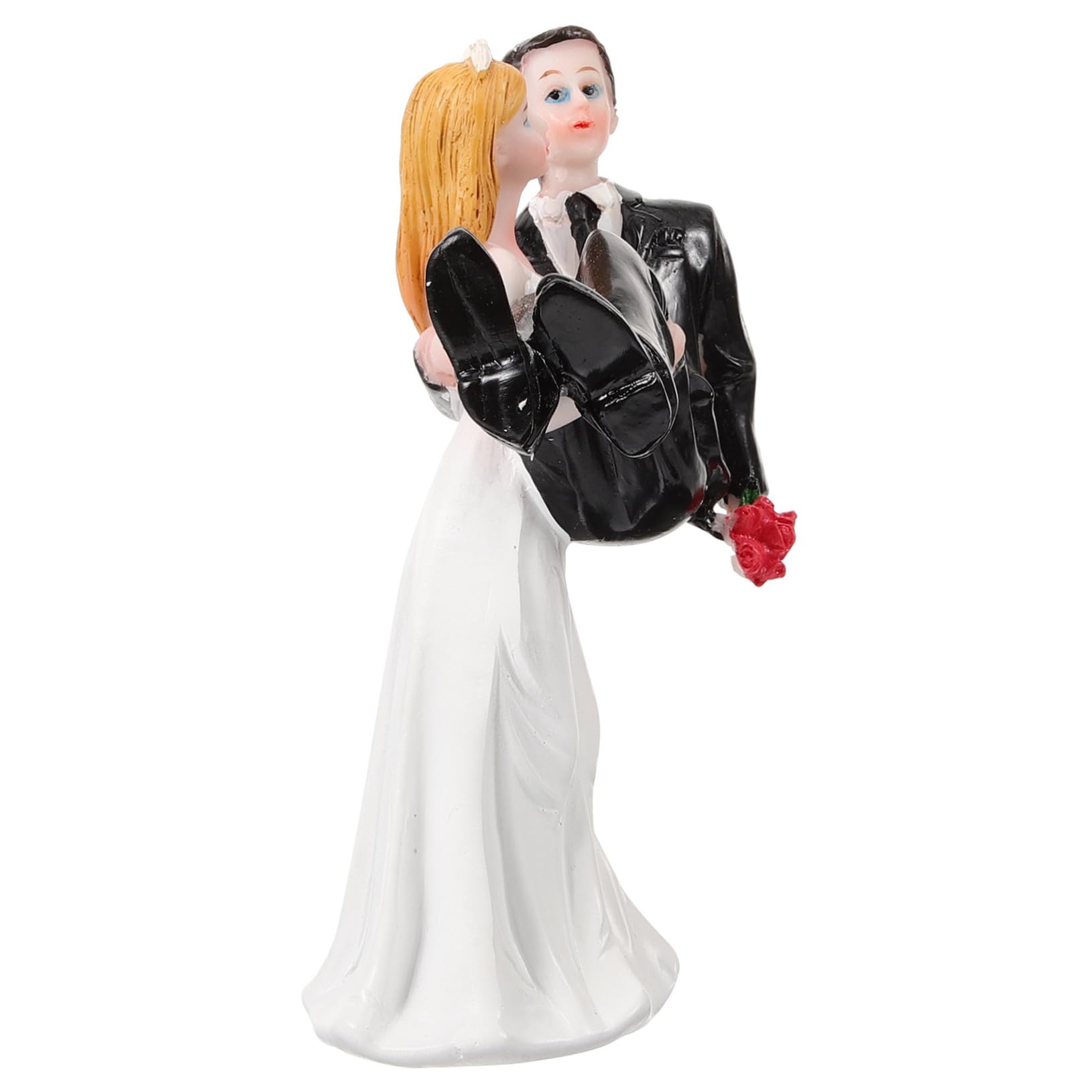 2stücke Brautpaar Figuren Statue Aus Resin Hochzeitsdeko Tortenaufsatz Für Hochzeitstorte Romantische Hochzeitsparty Braut Und Bräutigam Dekofigur Schwarz-weiß Perfektes Zur