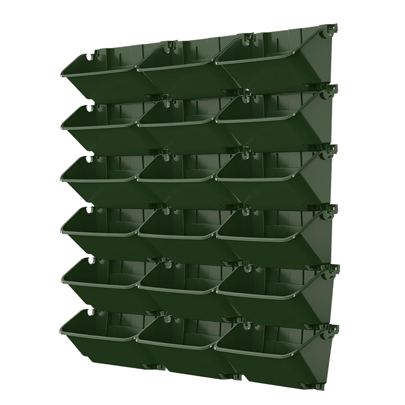 WMYYLX 18 Pcs Self Watering Wall Planting Pot, Hanging Planters Set, Vertical Living Green Wall, Garden Wall Planter for Indoor/Terrace Decoration/Outdoor/Balcony (18 PCS Green)