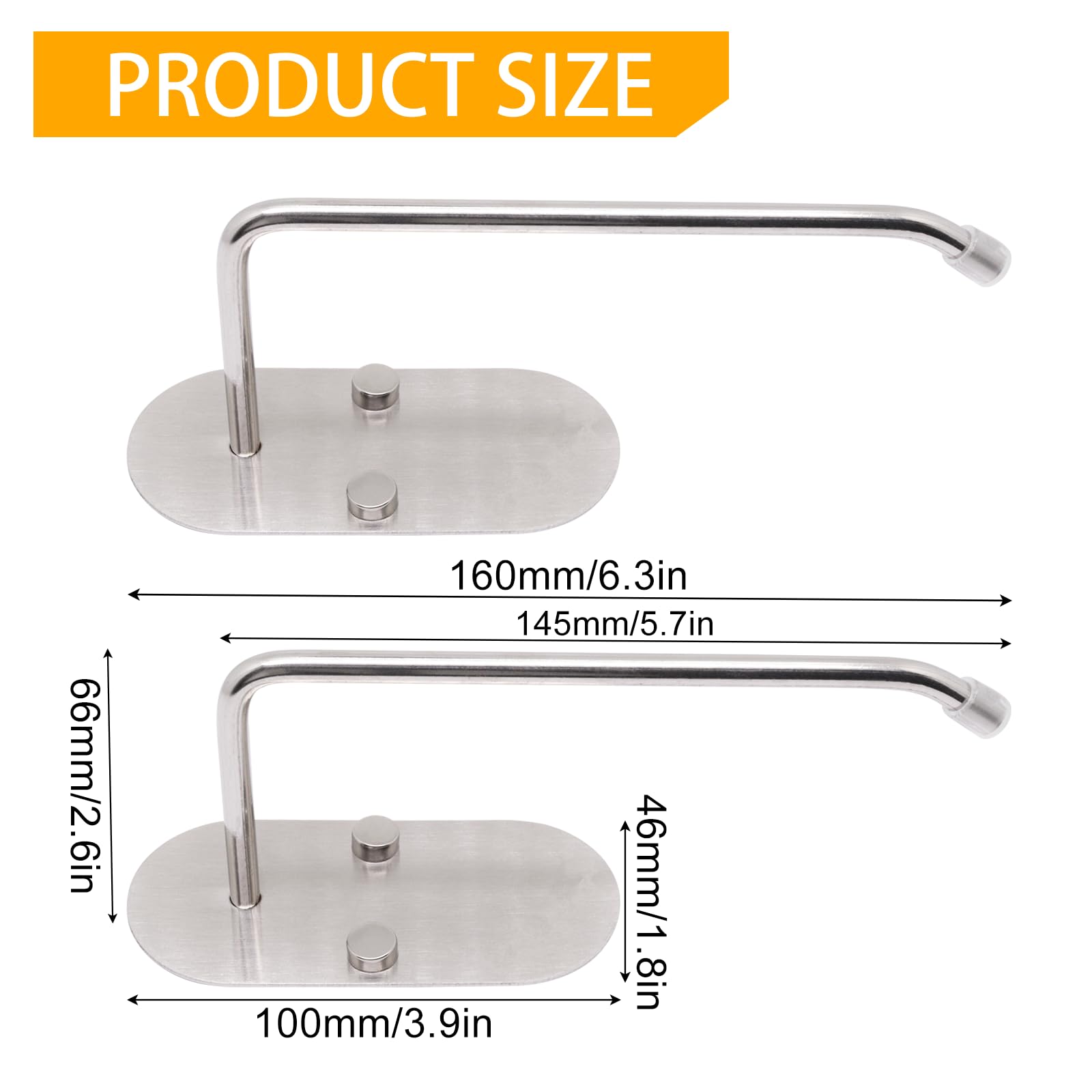 BENLIUDH Adhesive Curtain Tiebacks, 2pcs Curtain Holdbacks No Drill Curtain Hooks with Screws and Adhesive Backing (Brushed)