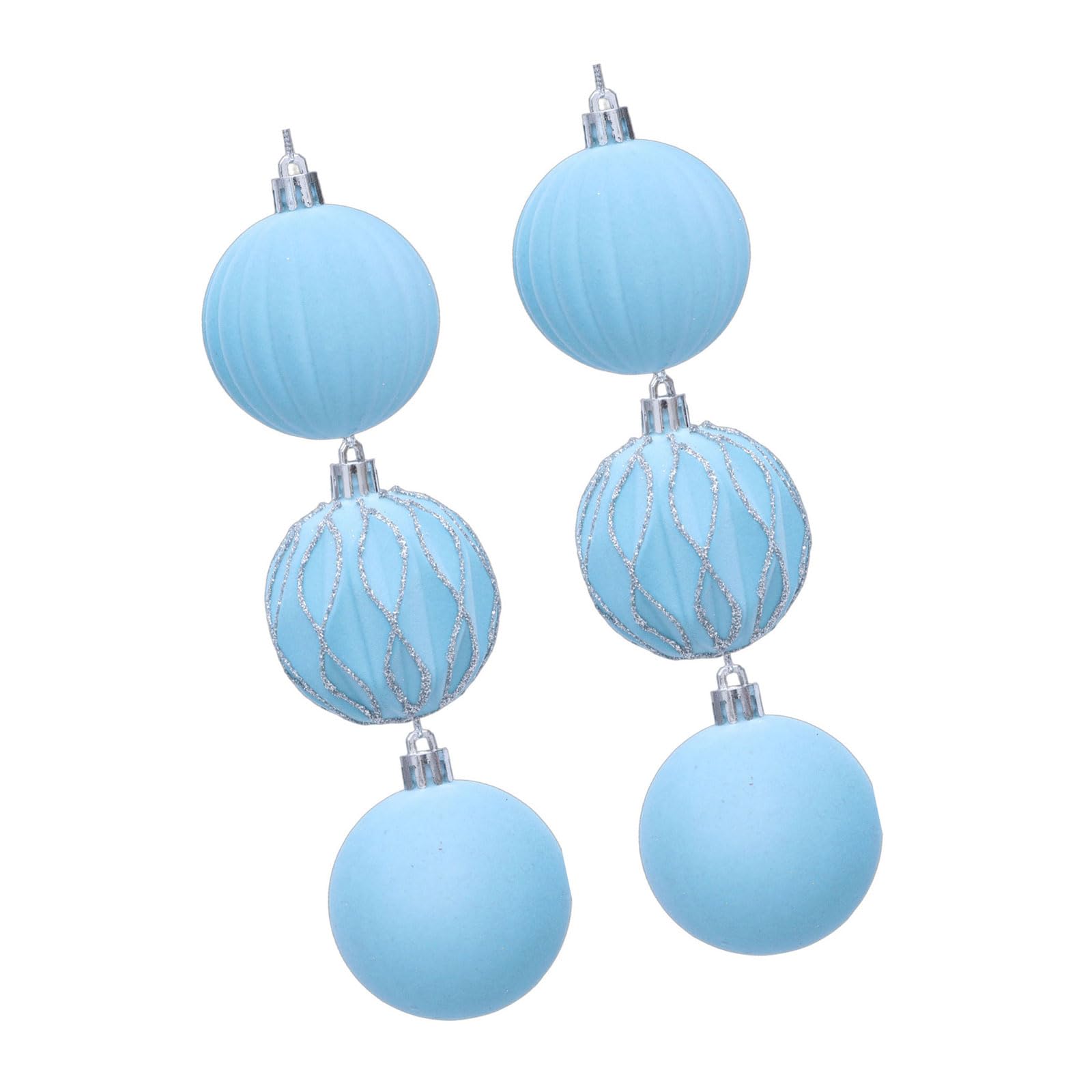 Tsophreniq 6 Pieces Cozy Flocking Holiday Decorations Soft Touch Christmas Balls Soft Flocking Ornament for Festive Atmospheres Holiday Tree Decor