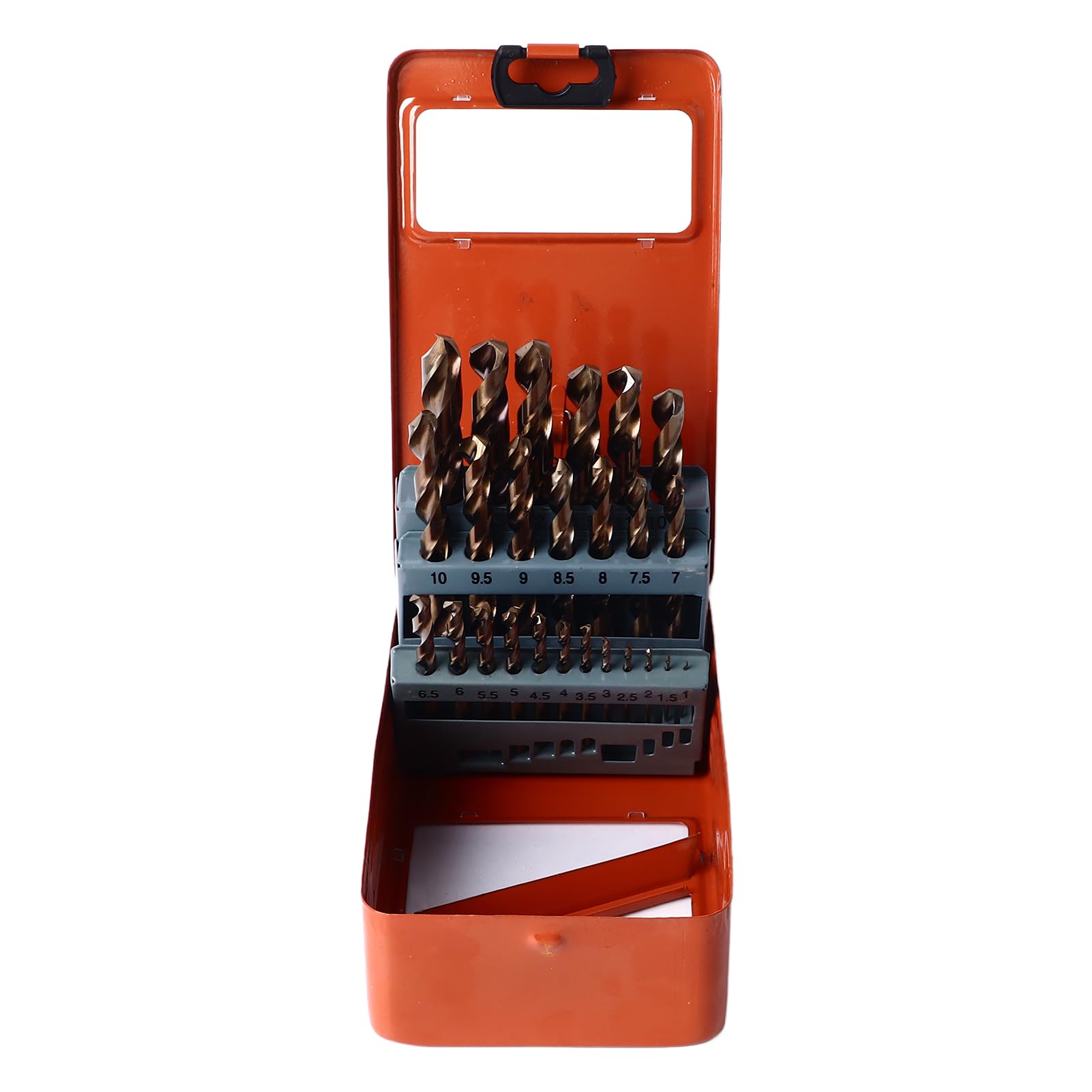 Garosa Juego de 25 Brocas Helicoidales de Cobalto HSS de 1 Mm a 13 Mm, Resistente Al Desgaste, Eliminación Rápida de Virutas para Taladrar Acero Inoxidable, Hierro, Reparación de Metales y Uso de