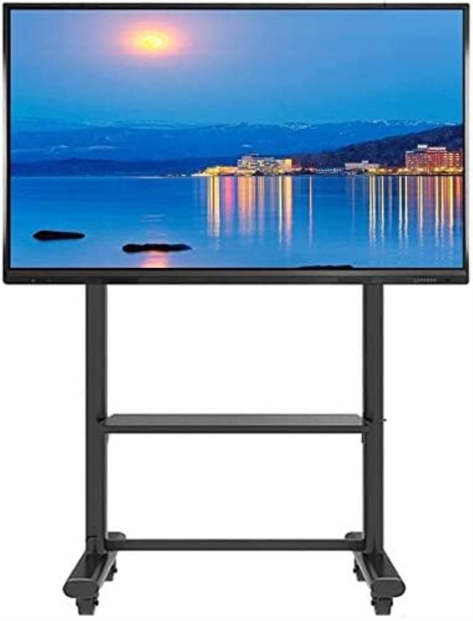 Supporto TV da Pavimento, Mobile Porta TV Mobile Porta TV Mobile Alto Carrello TV Universale Girevole per Impieghi Gravosi per TV al Plasma/LCD/LED da 55/60/65/70/75/80/85 Pollici, Nero, Carico 125 kg