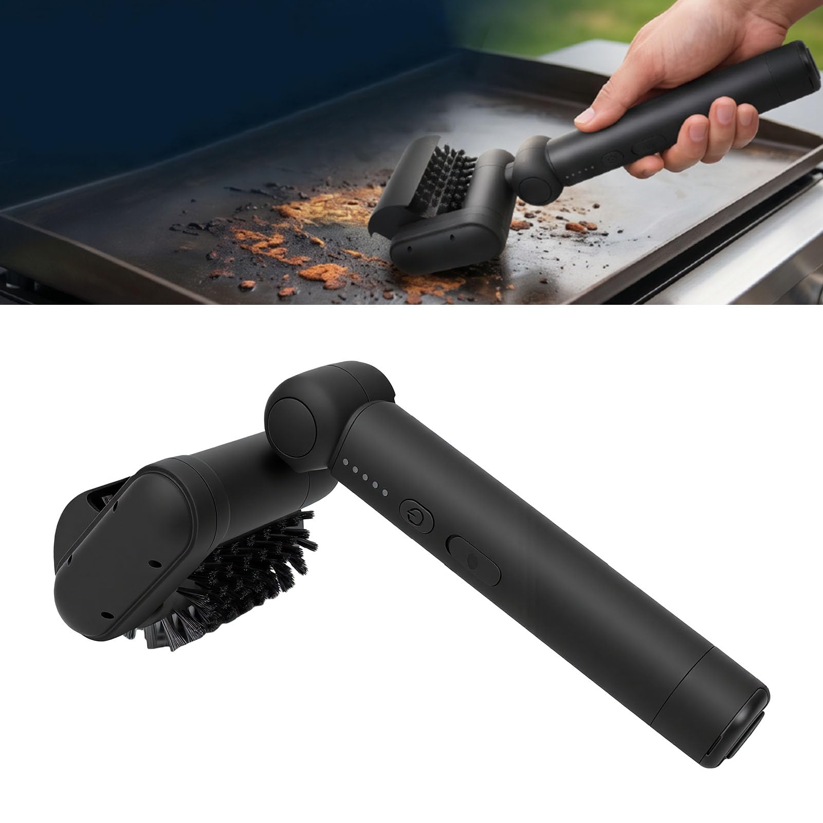 Qcwwy Spazzola per Griglia Elettrica con Testa Rotante Motorizzata, per | Rotating head grill brush for patio grilling motorized cleaning motorized rotating head outdoor camping BBQ enthusiasts
