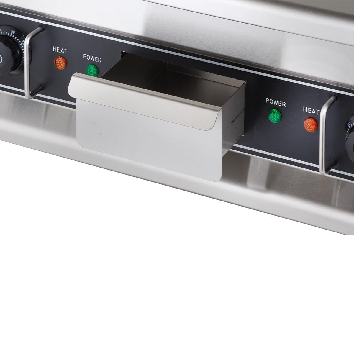 GastroHero Piastra elettrica liscia, 600 mm, da tavolo, 5 kW, in acciaio inox, 2 zone di riscaldamento, 400 V, professionale, per cucina e gastronomia
