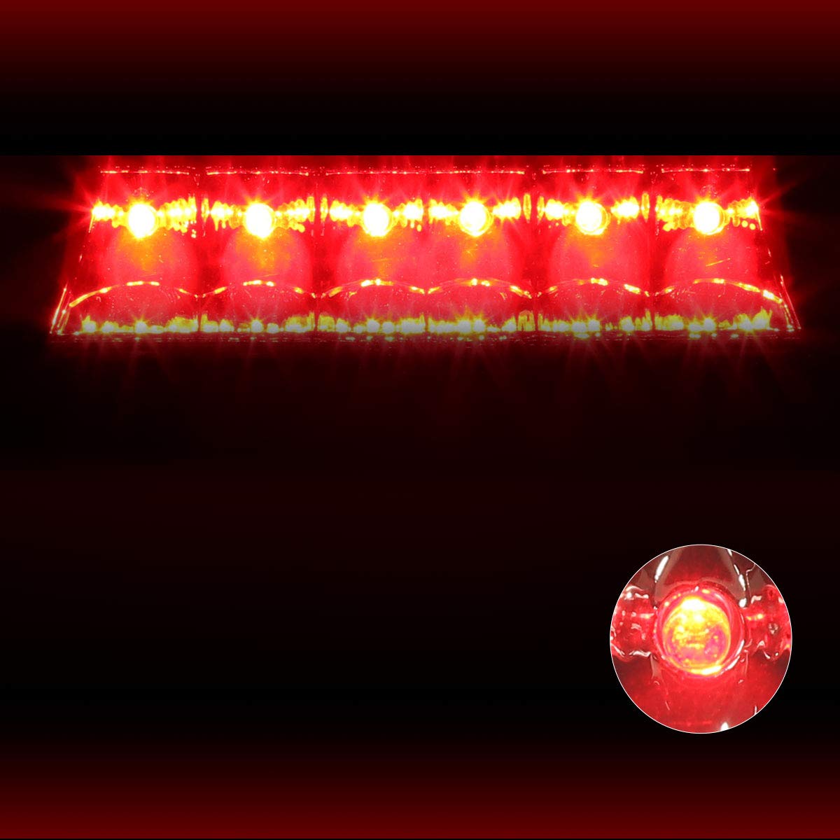 PM PERFORMOTOR Compatible with Jeep Liberty 02-07 Full LED Third 3RD Tail Brake Light Rear Stop Lamp Bar Smoked