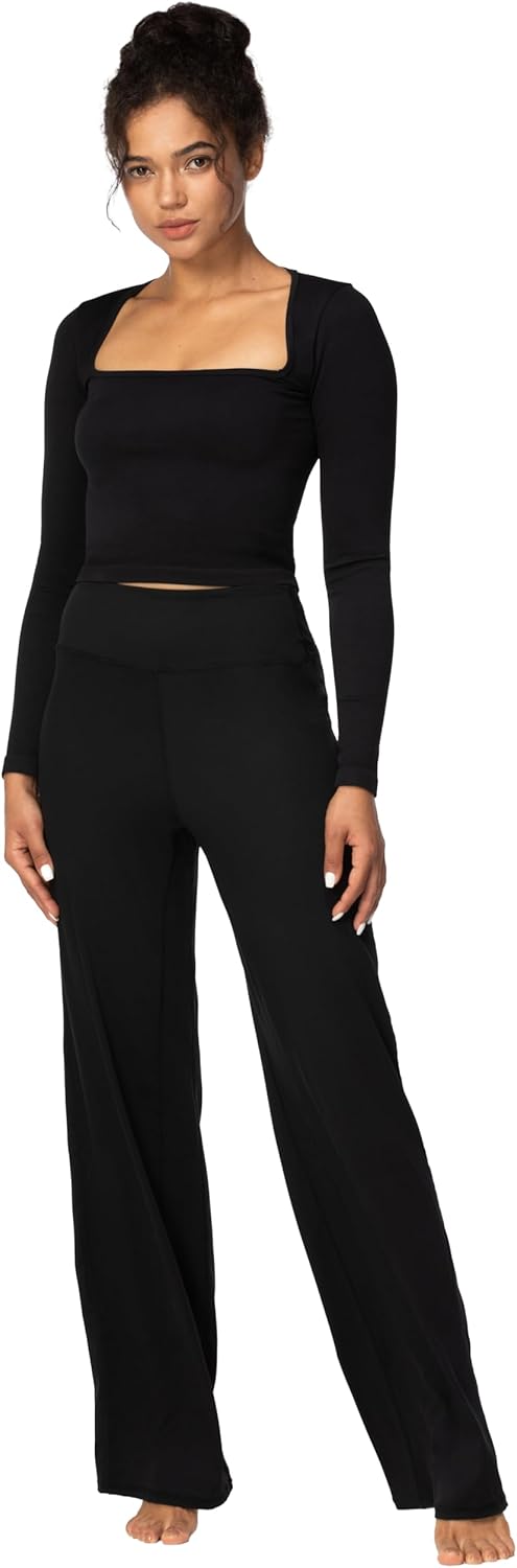 Sunzel Yoga Pants for Women Straight Wide Leg High Waisted Lounge Pants - Image 5