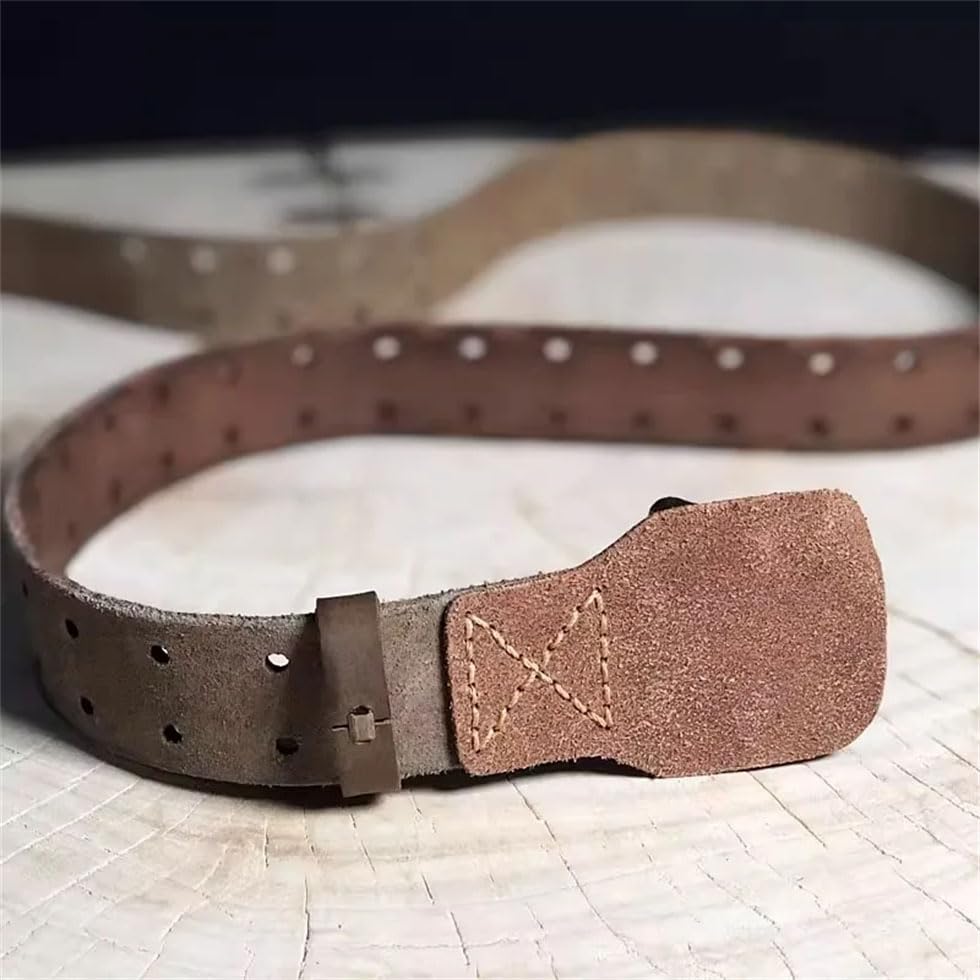 Pohullan Men Handmade Buckle Belt Washed Water Made Old Jeans Belt Leather Belt4