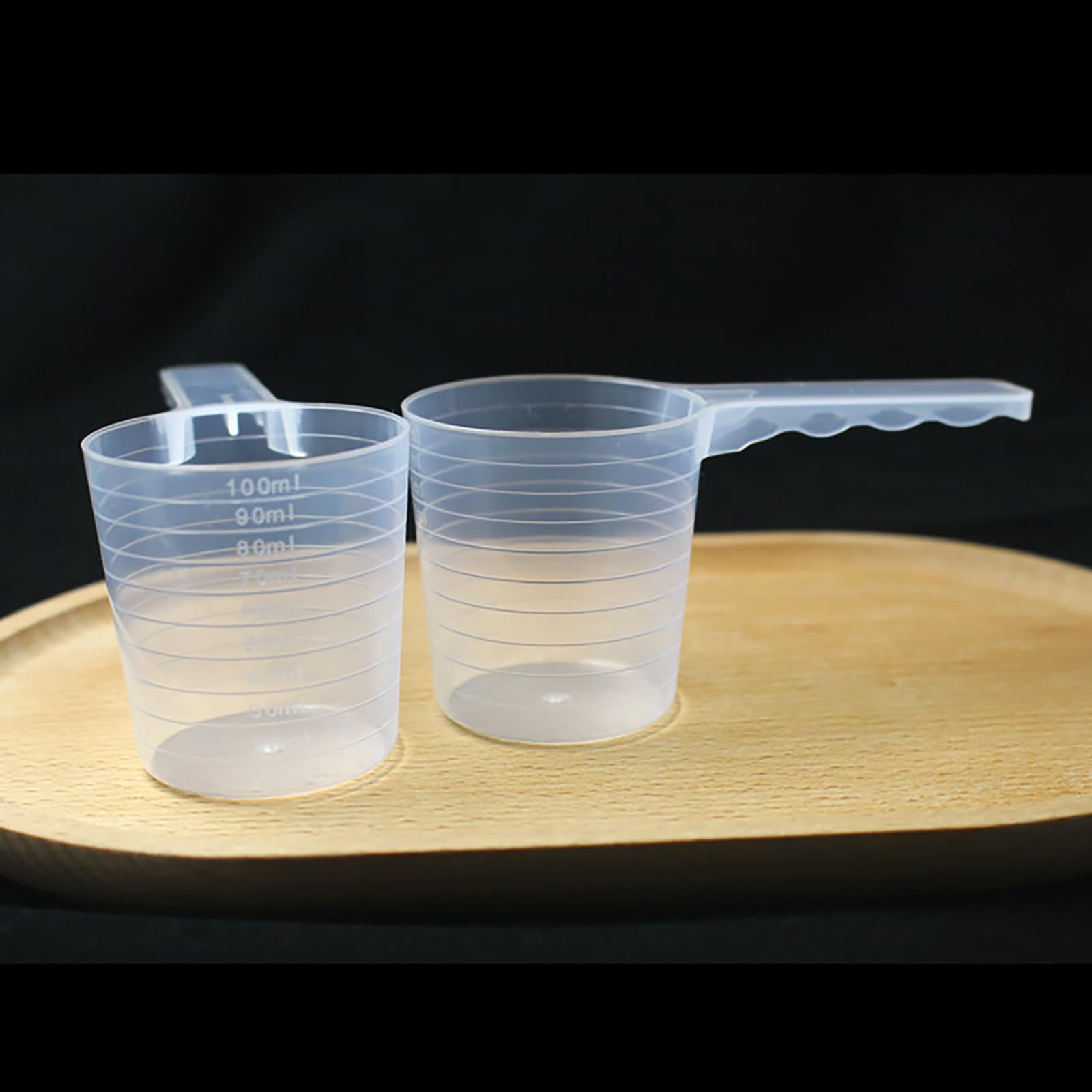 Cuillères à mesurer 100 ml lot de 2 plastique long manche pour nourriture animaux domestiques lessive