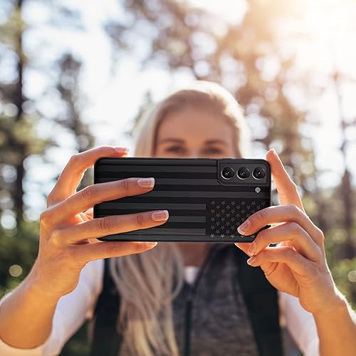 Miniatura 6 de Carveit Funda de madera para Galaxy S22 2022 madera real dura y TPU suave a prueba de golpes, funda de madera única y elegante compatible con