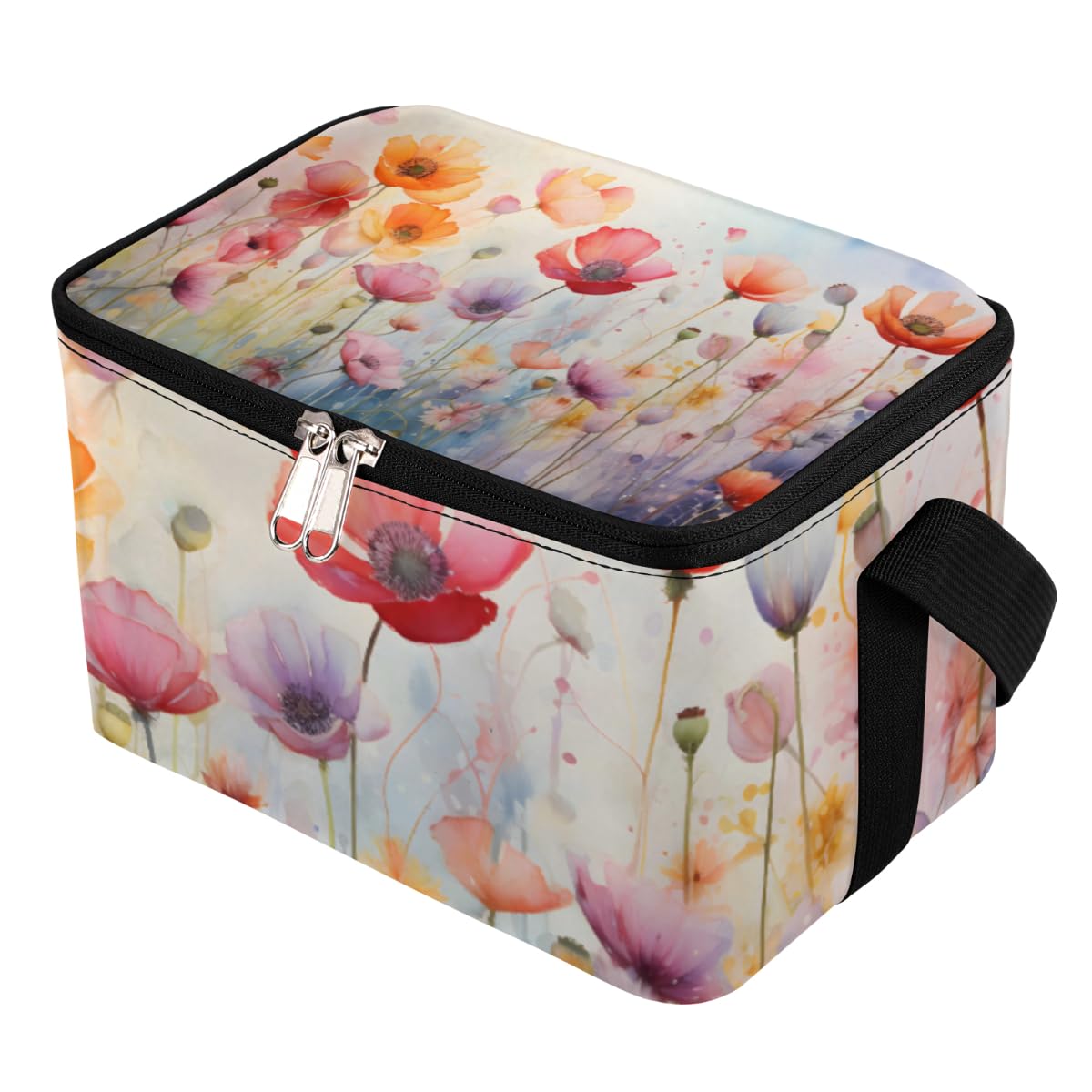 GzLeyigou Lunch Bags for Women Men 9 Cans,Beautiful Small Flowers Hot & Cold Food Delivery Bag Insulated Grocery Bag Insulated Lunch Box Botanical Cooler Bag for Office Work Picnic Beach