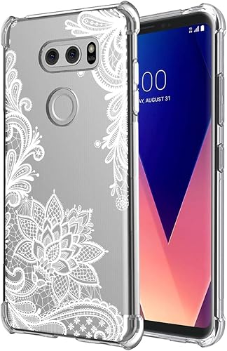 Miniatura 2 de Funda para LG V30, para LGV30s/V30Plus/V35/V35 ThinQ 2017 lanzamiento a prueba de golpes transparente floral suave flexible TPU delgada cubierta de