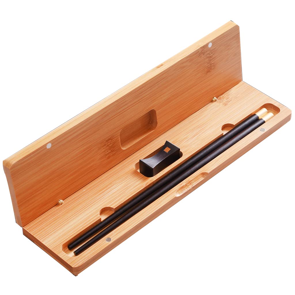 Coffret cadeau de baguettes japonaises en bois avec étui, baguettes réutilisables, baguettes chinoises de luxe en bois naturel, baguettes à sushi antidérapantes, baguettes lavables au lave-vaiss
