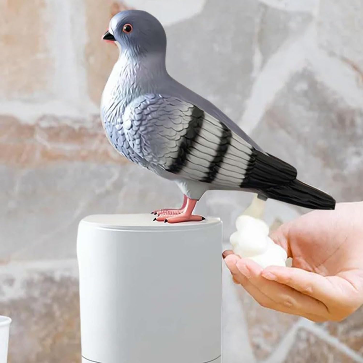 Digscape Grey Pigeon Automatic Induction Foam Hand Washer, Touchless Automatic Soap Dispenser, Foam Soap Dispenser, Bathroom Accessories (Grey)