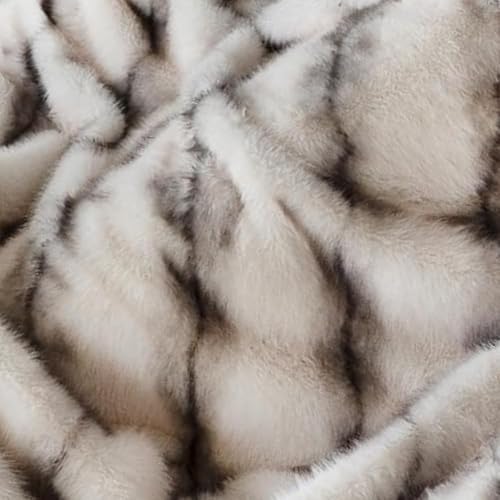 Miniatura 9 de Touchat Manta de lujo de piel sintética de 1000 GSM, súper gruesa, cálida y acogedora manta gris para sofá y cama, manta de visón reversible suave