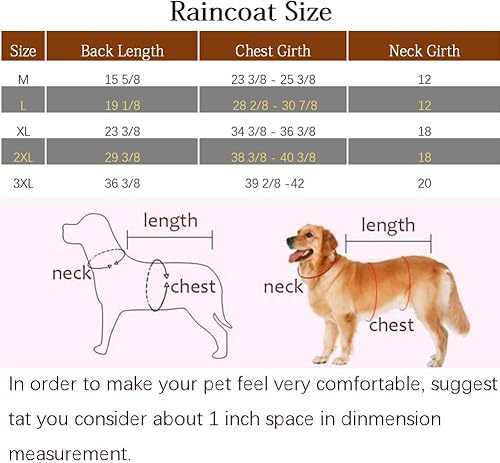 Miniatura 6 de NACOCO - Impermeable ajustable para perros, poncho a prueba de agua, ropa ligera para lluvia con capucha y tira reflejante, xxL, Azul