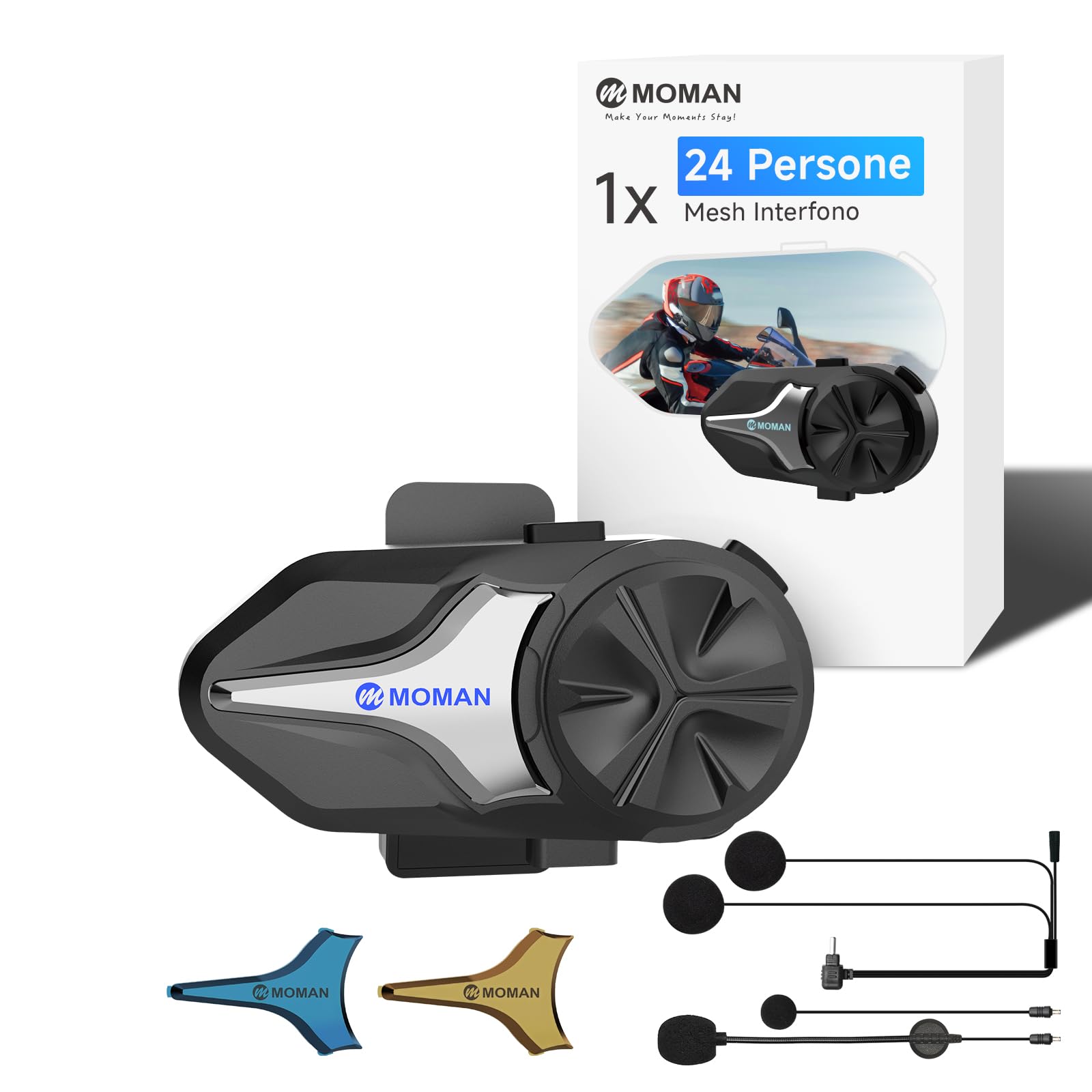 intercom motorino mesh 24 canali audio btaudio waterproof