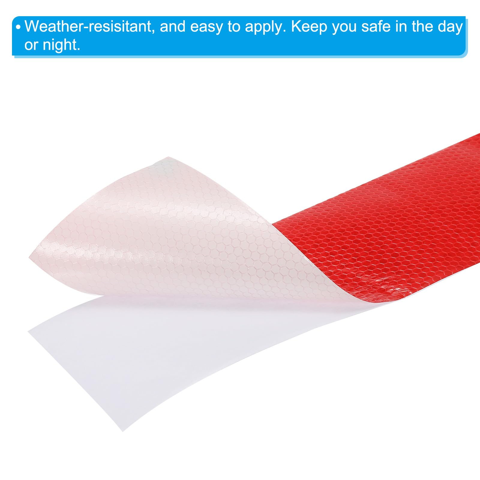 PATIKIL Ruban Réfléchissant Adhésif Rouge 1 Rouleau 10cm x 25 Mètres Ruban Adhésif Réfléchissant de Sécurité Imperméable et Haute Visibilité pour Camions, Remorques, Voitures