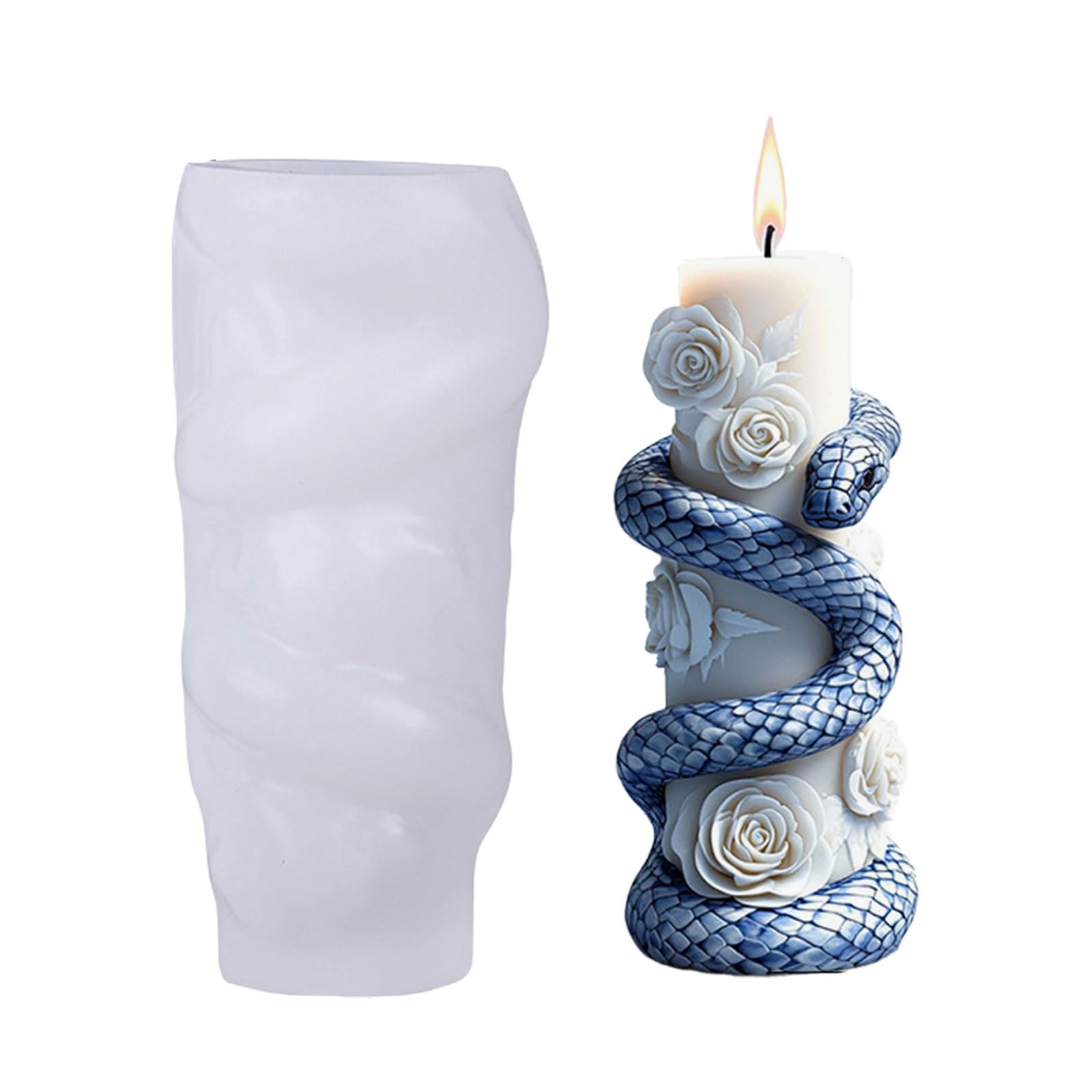 Jazuaiao Spirals Snake Pillar Molds Casting Silicone Flower Plasters Epoxy Resin Silicone Flower