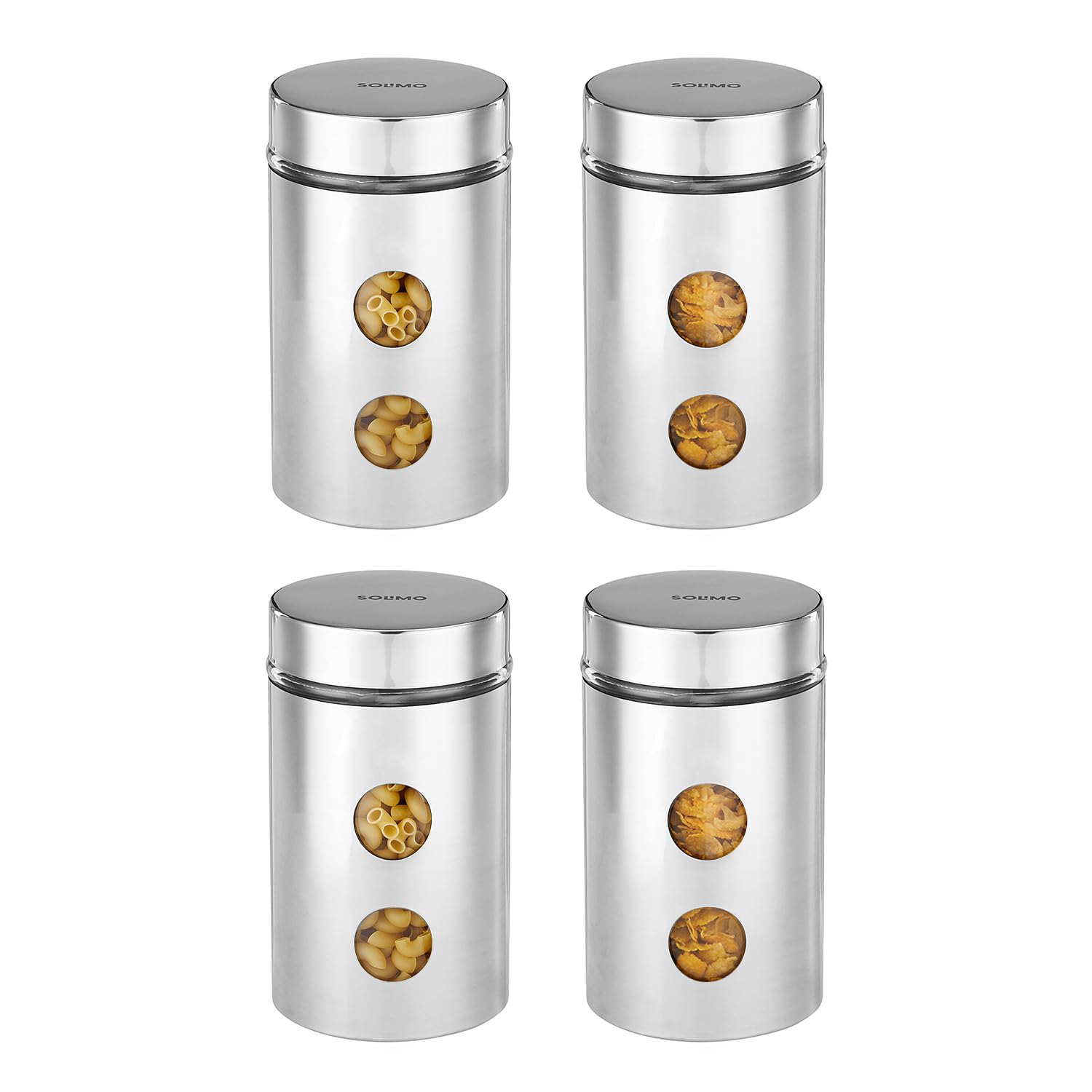 Amazon Brand Solimo Drip Window Steel Jacketed Glass Jar, Kitchen Organizer