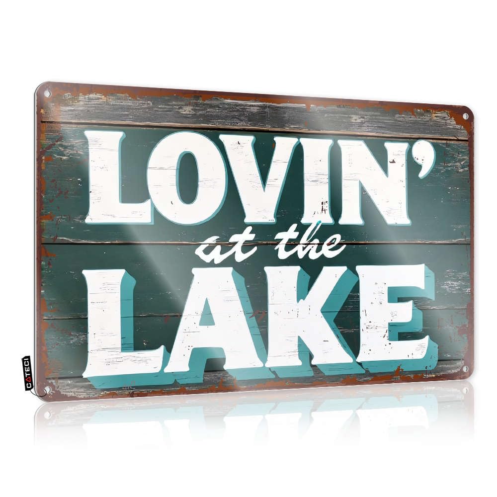 Art Vintage Hanging Home Decor - Lovin' At The Lake Gift For Him Rustic Style Artwork For Cottage(30X40CM)