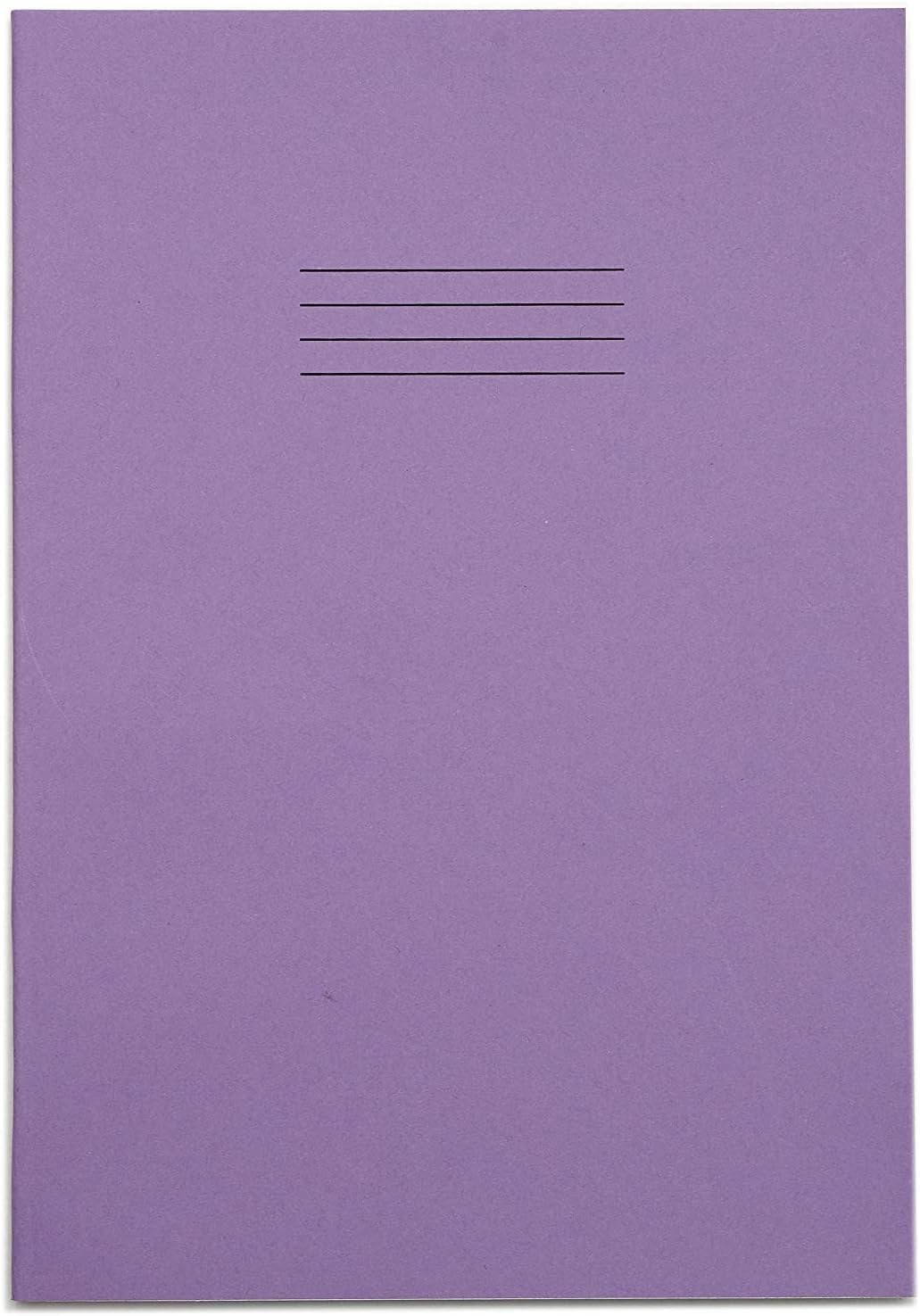 RHINO A4 7mm Squares 80 Page Exercise Book - Purple (Pack of 10)