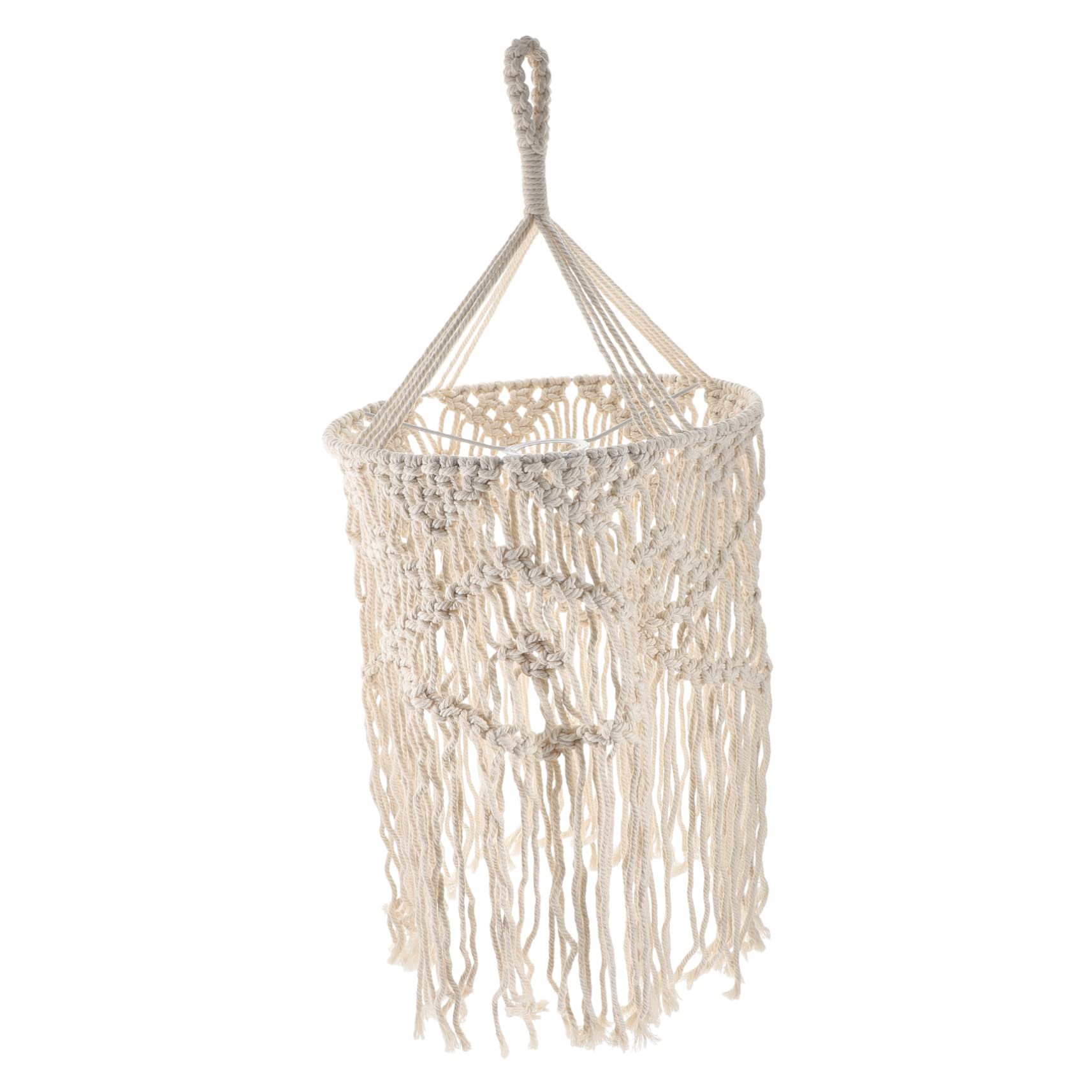 Pantalla de lámpara de macramé tejida a mano, iluminación boho para salón y dormitorio