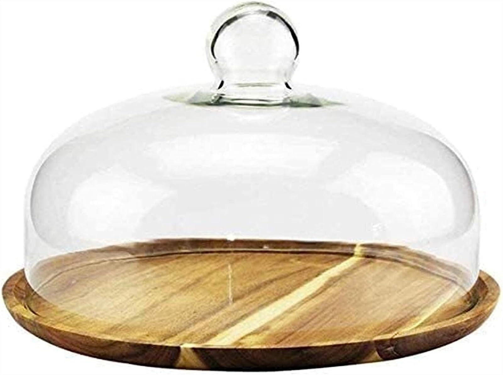 Plateau en bois haut de gamme avec cloche à pâtisserie et dôme de protection pour buffet