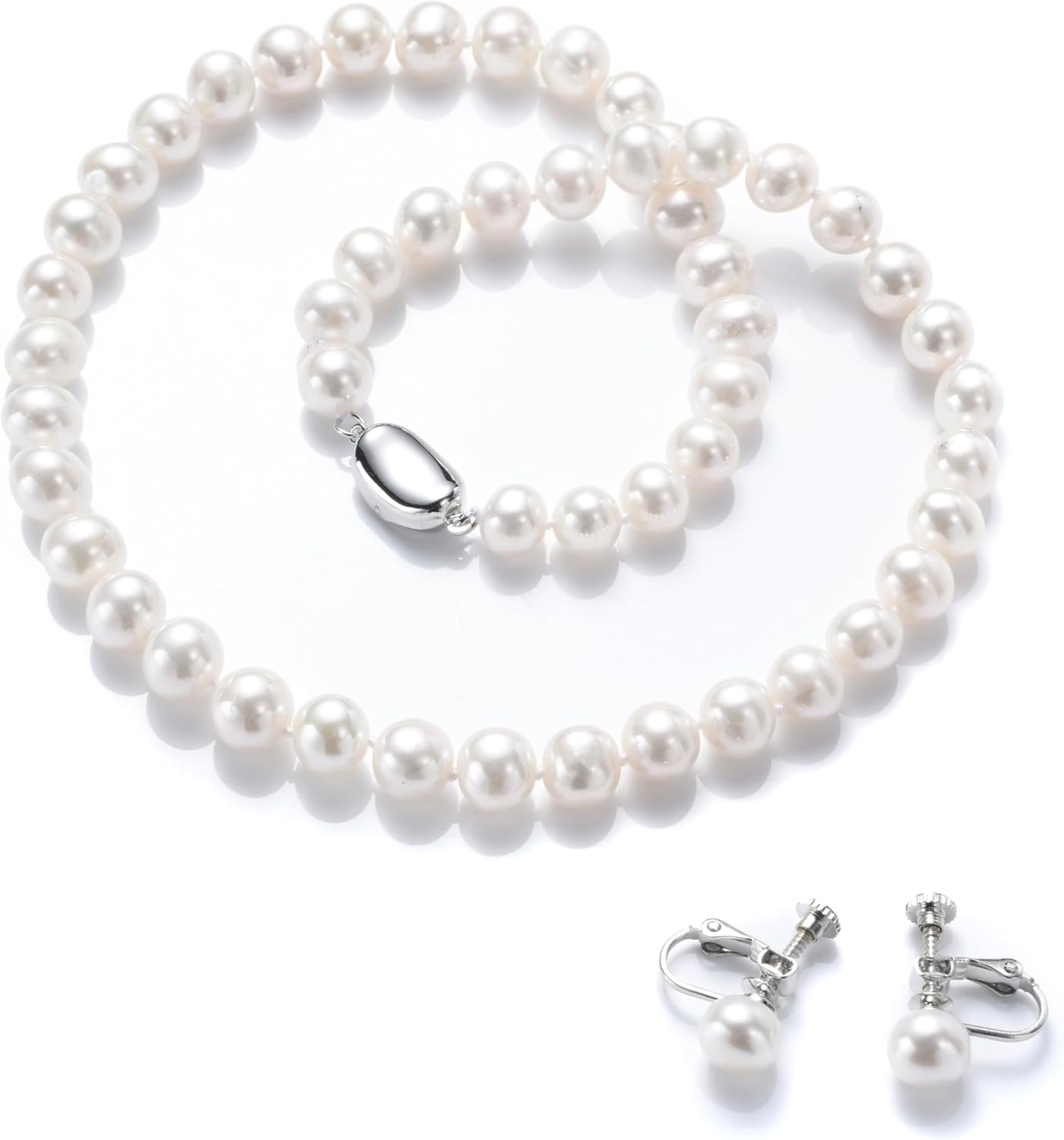 本真珠✨パールネックレス　イヤリング　セット　艶テリ◎ Amazon | 【つやたまうるる】パールネックレス 本真珠 ネックレス