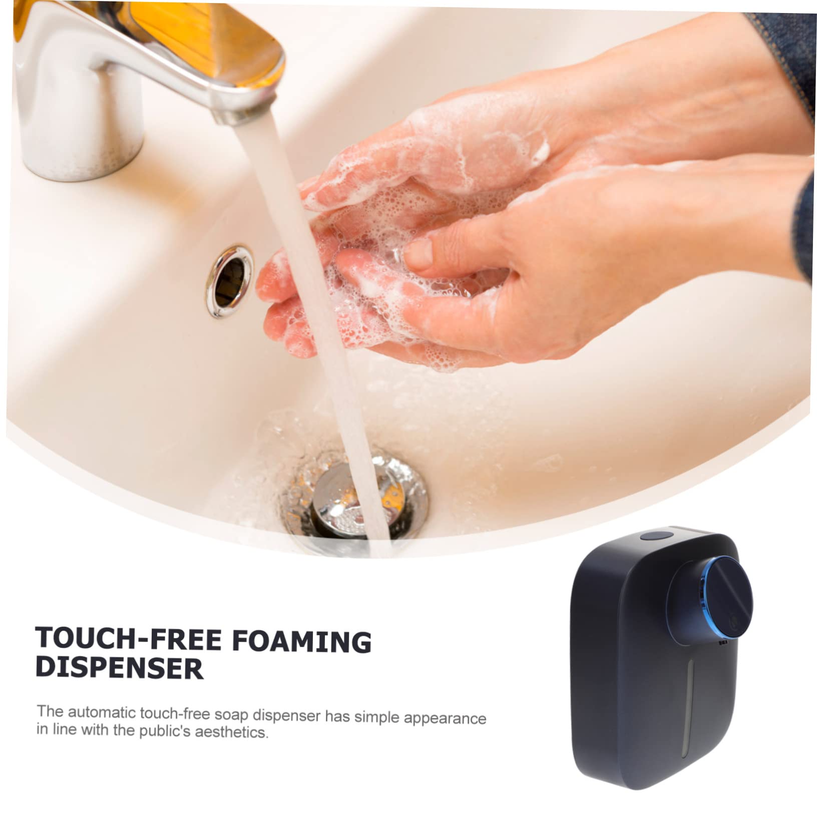 Dispensador Automático de Espuma sin Contacto X101 de Pared Abs | Recargable Usb, Depósito 320ml y Batería 1500 Mah, Cantidad Ajustable, para Baños y Aseos