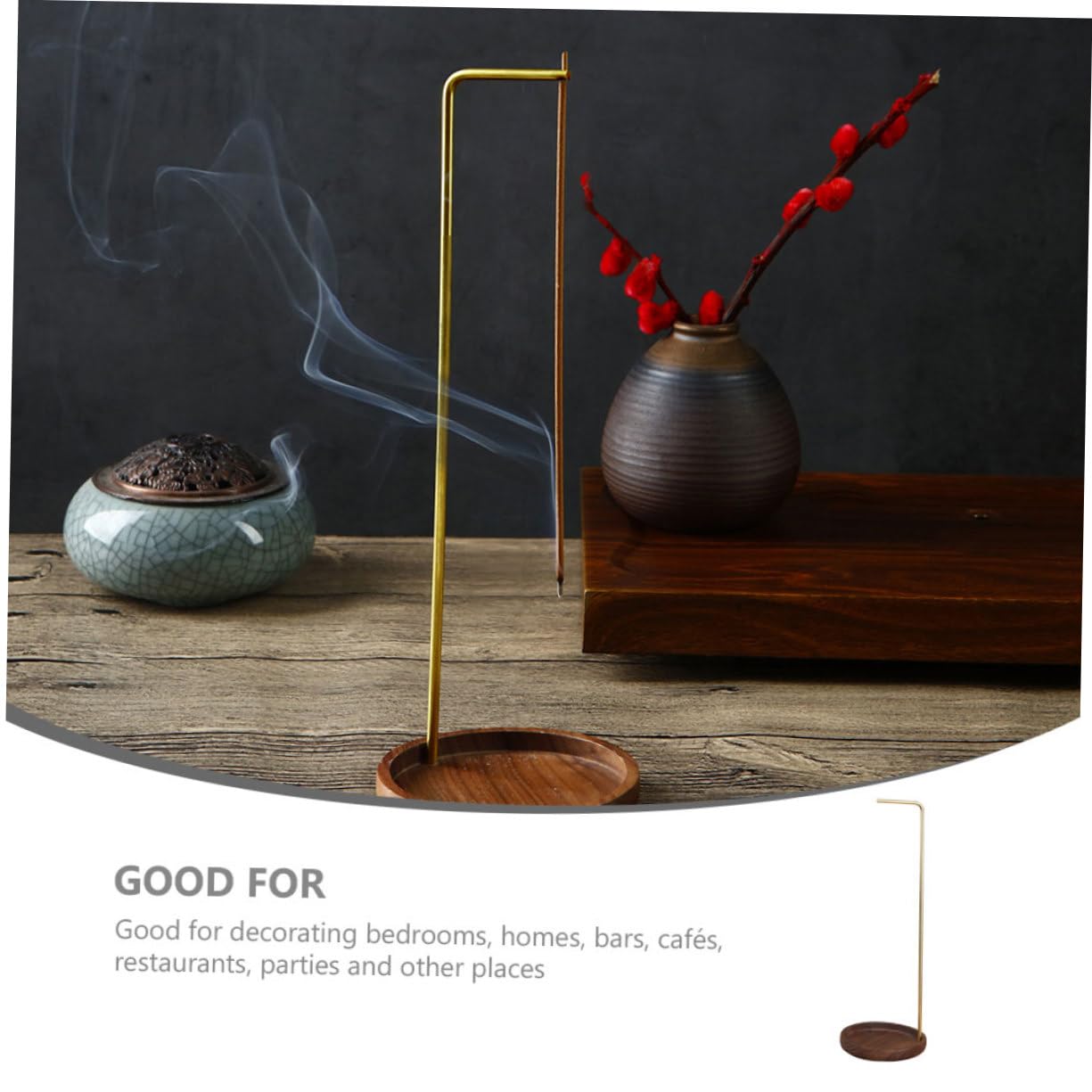 Cabilock 3 Stück Umgekehrter Räucherstäbchen Halter aus Holz Einzigartiger und Stabiler Räuchergefäß für Meditation Schlafzimmer Büro und Zuhause zur Dekoration für Aromatische Entspannung