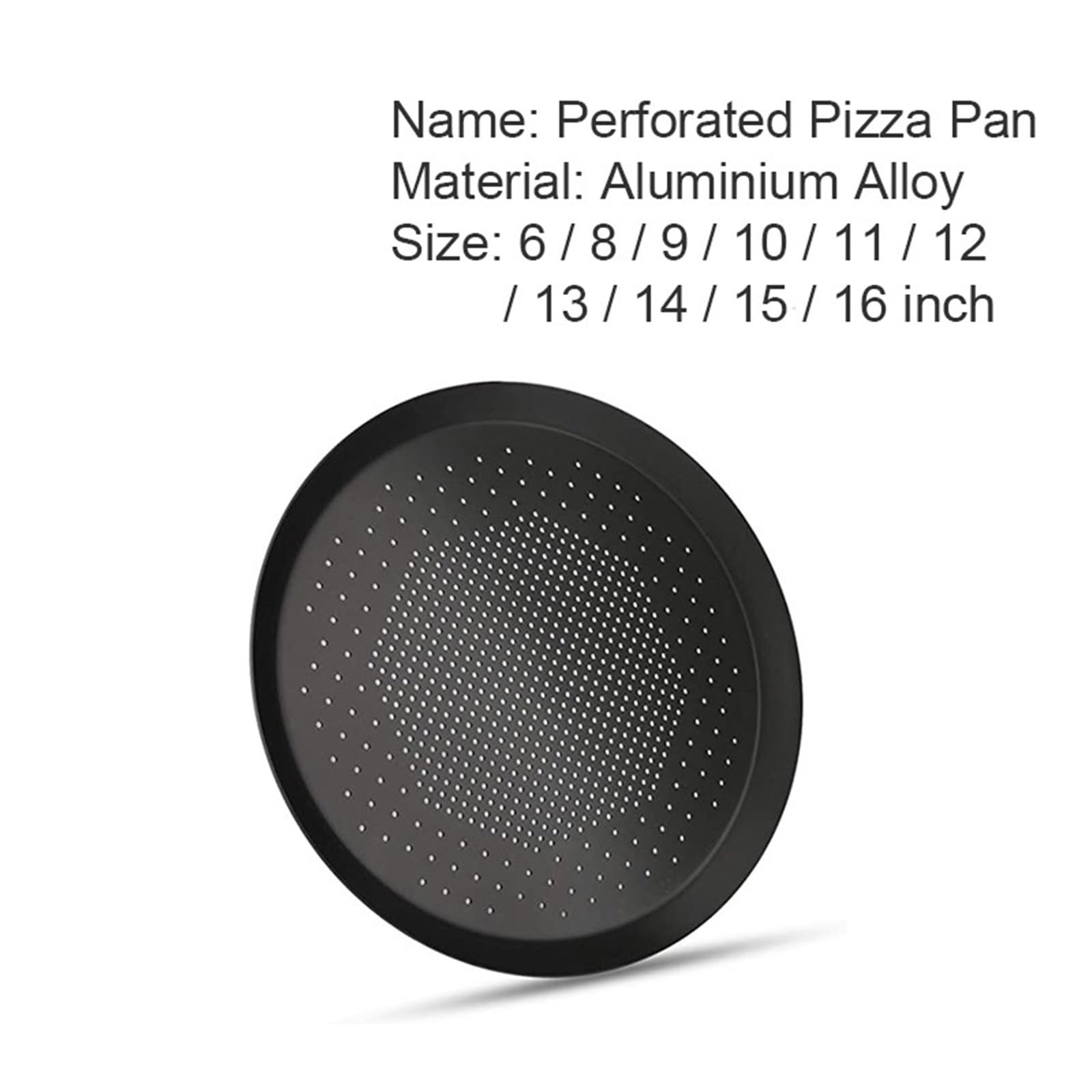 Bandeja Pizza Antiadherente Bandeja for pizza de 6 a 16 pulgadas perforada aleación aluminio, antiadherente, honda, redonda, for hornear