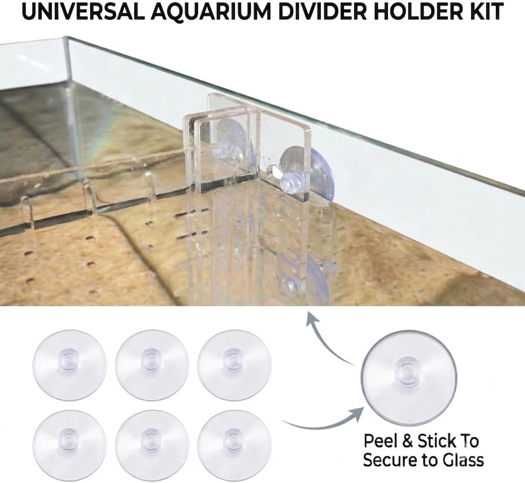 Fish Tank Divider for 5 Gallon & 5.5 Gallon Tanks, Clear Acrylic Aquarium Divider, Adjustable Fish Tank Separator with Dual Suction Cup System, Freshwater Aquarium Partition Panel