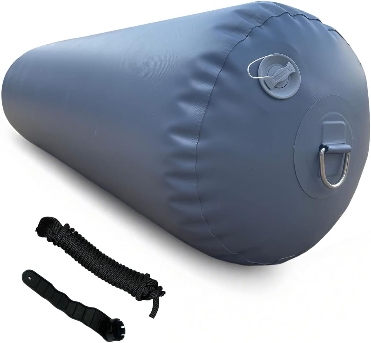 Heavy-Duty Inflatable PVC Fenders (18"x30") Stationary Dock Boats Yacht Sailboats Dark Grey (18"x30")