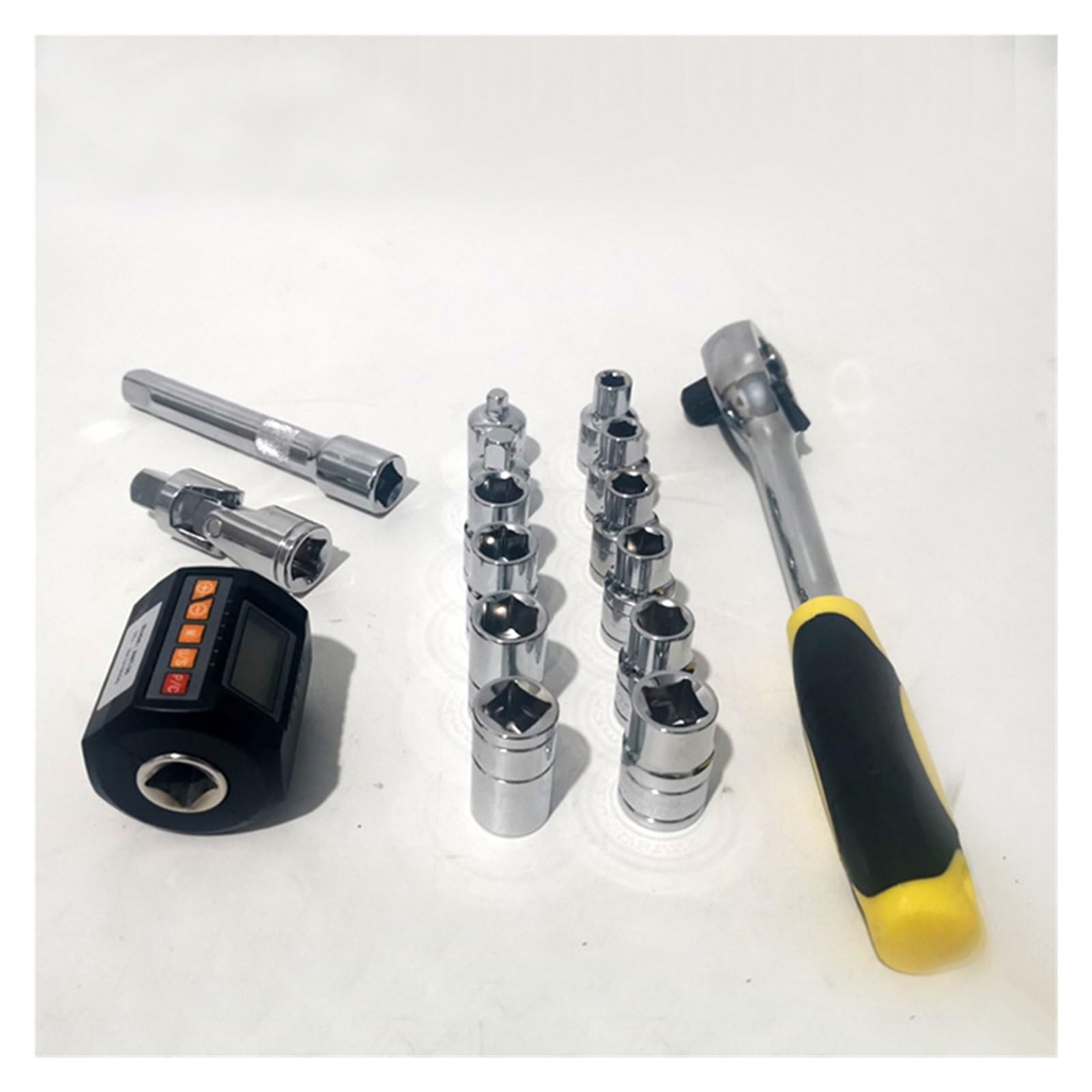 Llave dinamométrica digital, Juego de medidor torsión Digital, probador, adaptador, llave bujía, herramientas Reparación bicicletas y automóviles(20-200Nm sets)