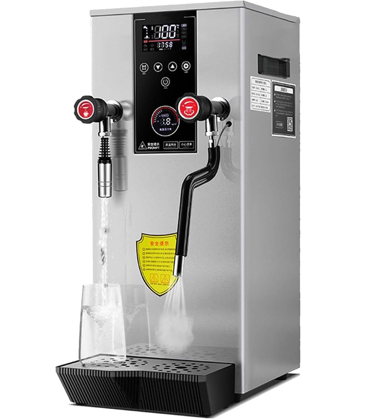 YXZYFPP Automatic Milk Frother 2500W Stainless Steel Steamer for Cafes & Hotels - High-Efficiency Electric Foam Maker, 110V, White (Silver 220V)