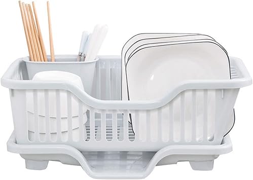 Dish Drying Rack with Drainboard Dish Drainers for Kitchen Counter,Space Saving Large Capacity Dish Drainer with Utensil Holder for Kitchen