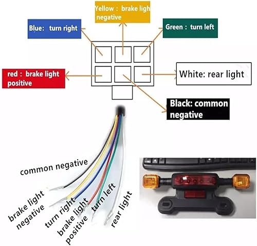 Miniatura 7 de Luz trasera eléctrica para motocicleta, luz de freno eléctrica de 12 V y señal de giro para accesorios de bicicleta eléctrica lámpara de freno de
