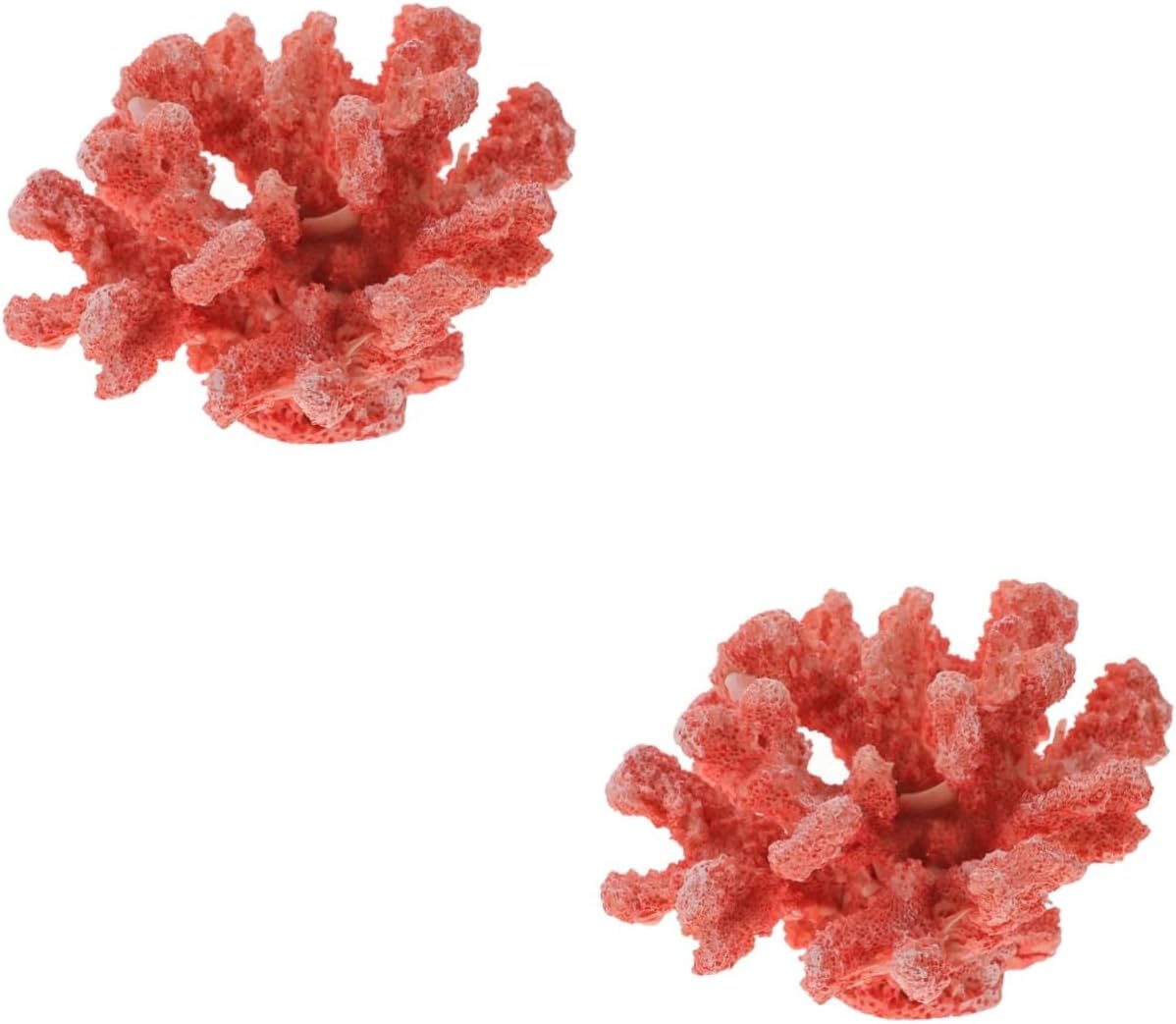 2pcs Fish Tank Coral Ornaments Coral Decoration Coastal Statue Turtle Tank Decorations Nautical Coral Figurine Fish Tank Ornament Mediterranean Decor Faux Reef